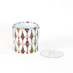 Twinkle Trees is an acrylic ice bucket covered in a green Christmas tree pattern.