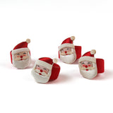Vintage Jolly Santa Christmas Napkin Rings, Set of 4