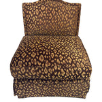 One vintage slipper chair in leopard print