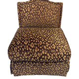 One vintage slipper chair in leopard print