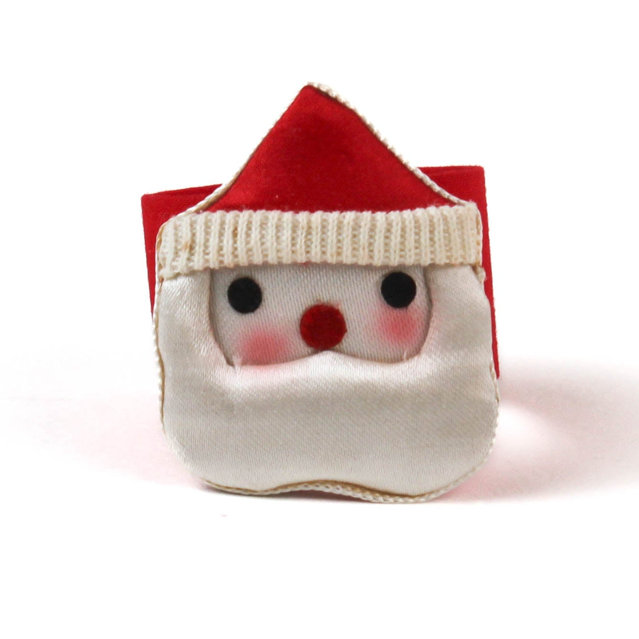 Pointed Cap Satin Santa Vintage Christmas Napkin Ring