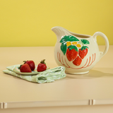 Vintage Red/Green/Yellow Ceramic Strawberry Pitcher