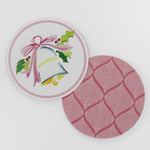 Christmas Watercolors Round Paper Coasters Bell
