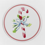 Christmas Watercolors Round Paper Coasters Cane