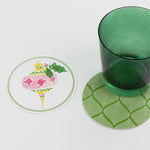 Christmas Watercolors Round Paper Coasters ornament