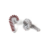 two red and white striped rattan candy cane napkin rings