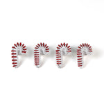 set of four white and red striped rattan candy candy christmas napkin rings