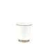 White gold small tole metal cachepot on a white background