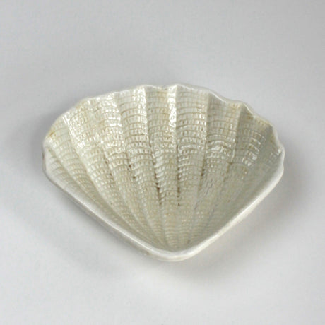 a white ceramic shell plate from madcap cottage