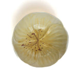 top view of a Hand-Painted Yellow Ceramic Flower-Shaped Bowl on a white background