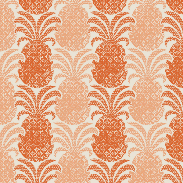 an orange pineapple print fabric swatch