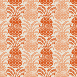 an orange pineapple print fabric swatch