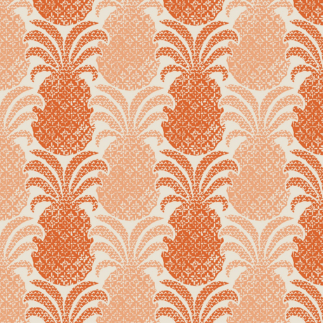 an orange pineapple print fabric swatch