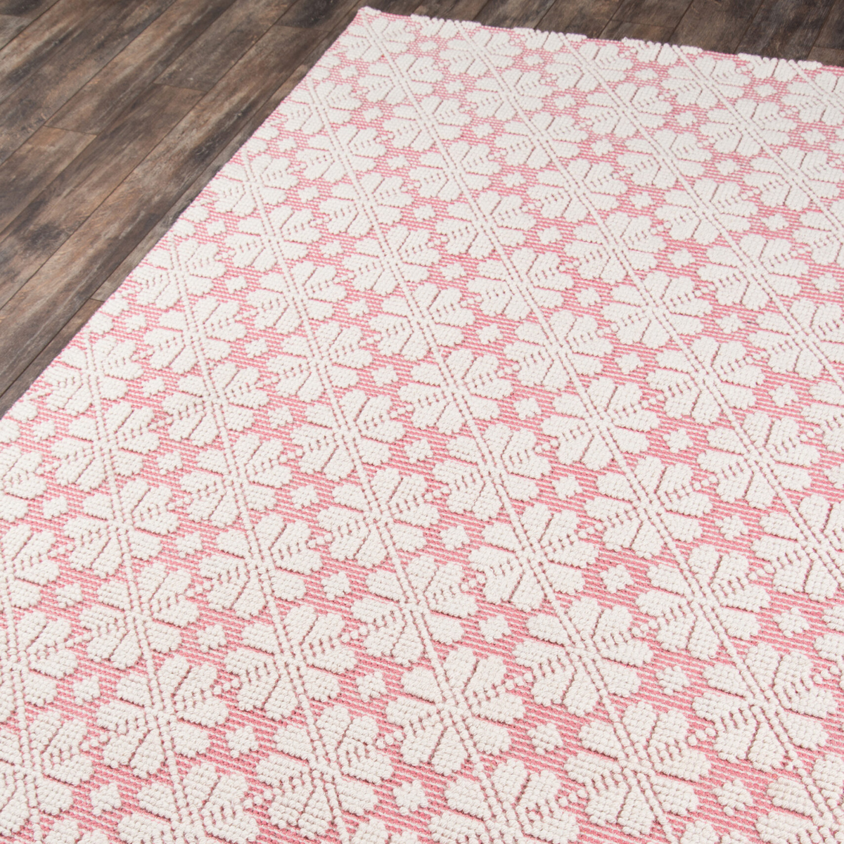 Seville Pink Indoor Cotton/ Wool High/ Low-Pile Area Rug