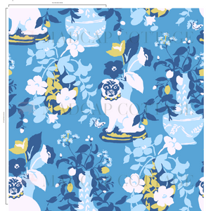 Imperial Palace Island Blue Pug Wallpaper