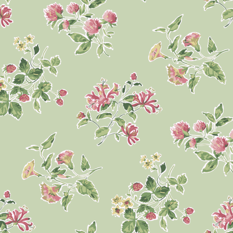 Painswick Hall Meadow Green Wallpaper Sample