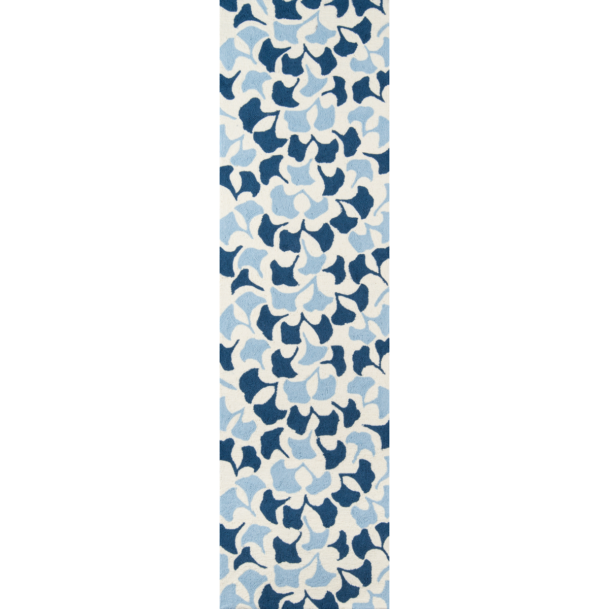 Forest Glade Gingko Wool Blue Area Rug