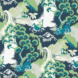 Old Peking Jungle Green Wallpaper Sample