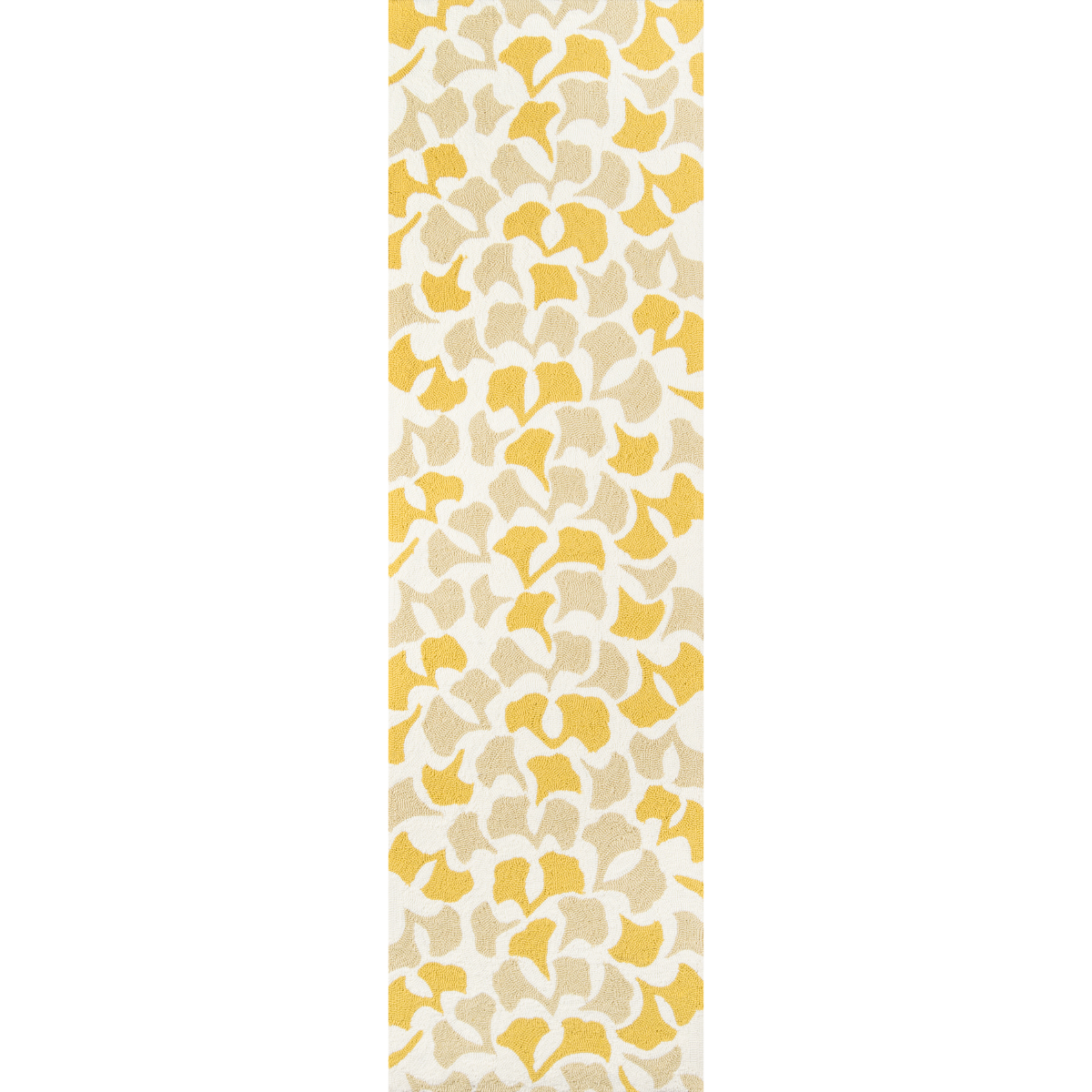 Forest Glade Gingko Wool Yellow and Taupe Area Rug