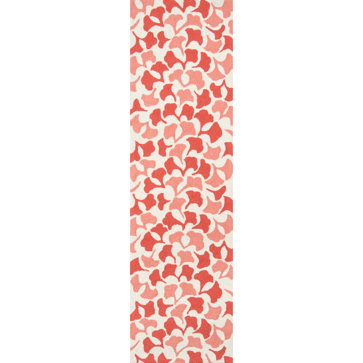 Forest Glade Gingko Wool Red and Pink Area Rug