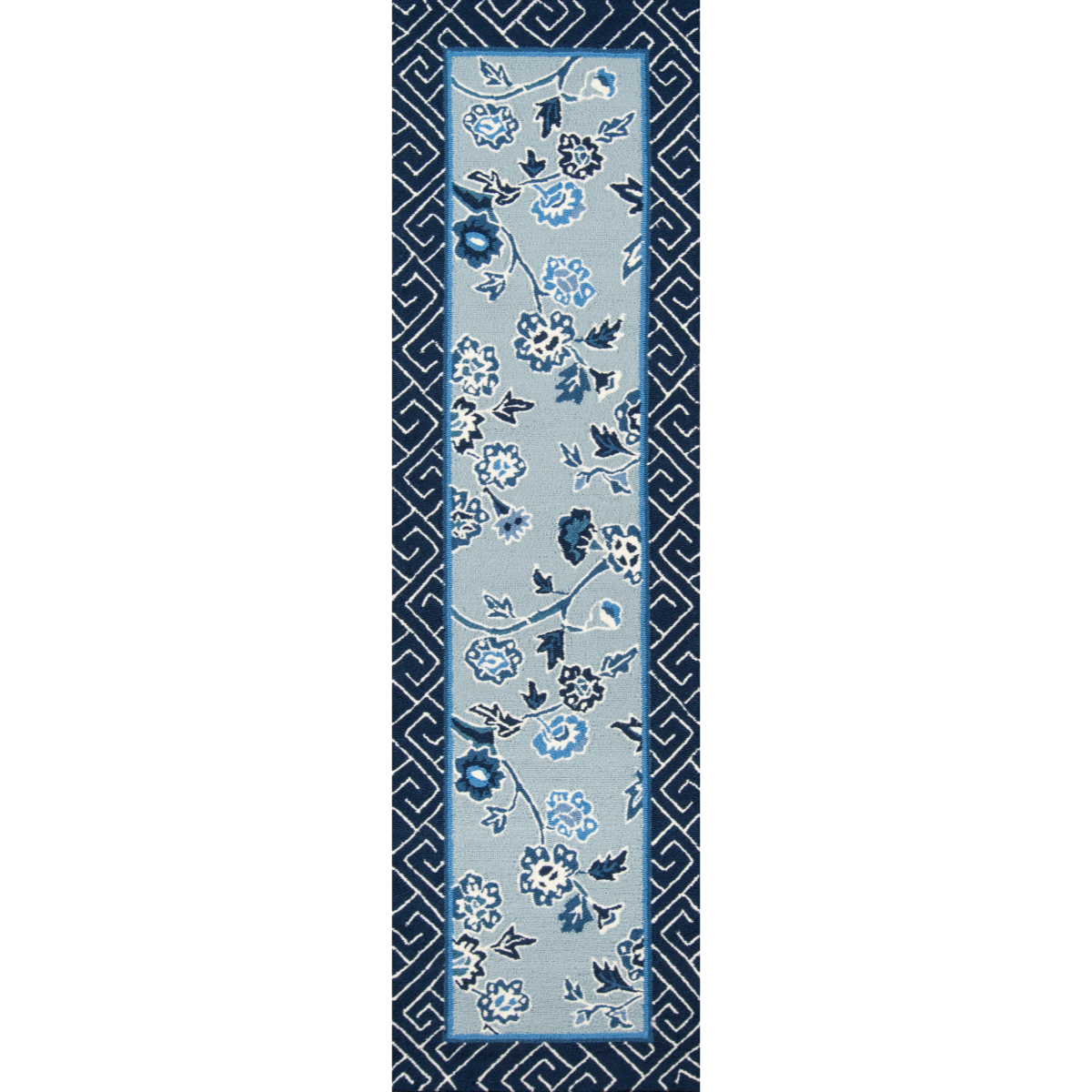 Temple Garden Wool Blue Area Rug