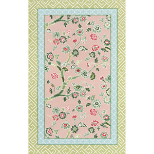 Temple Garden Pink All-Weather Indoor/Outdoor Area Rug