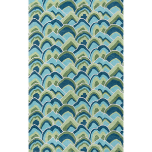 Cloud Club Navy Blue/Green Indoor Hand-Tufted Blend Area Rug