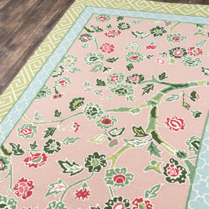 Temple Garden Pink All-Weather Indoor/Outdoor Area Rug