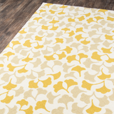 Forest Glade Gingko Wool Yellow and Taupe Area Rug