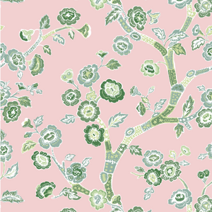 Temple Garden Rose Pink  Wallpaper Sample