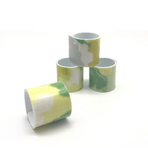 Sissinghurst Celery Christmas Napkin Rings, Set of 4