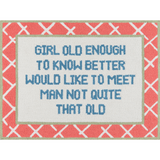 Girl Old Enough Pink/Blue Hooked Rug