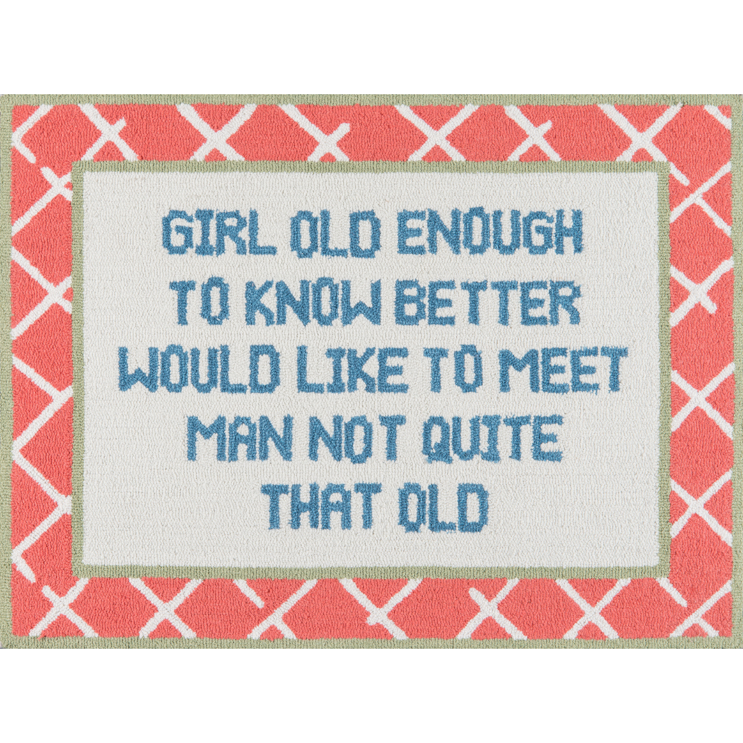 Bahama Court Red "Help Wanted" Quote Area Rug