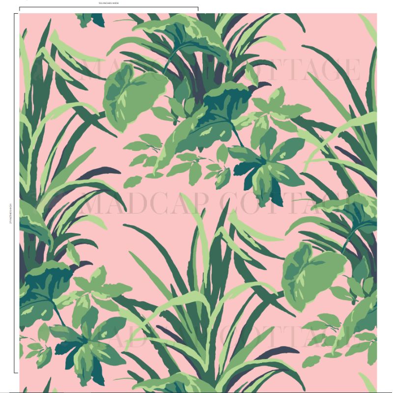 Madcap Cottage Jungle Road Pink Wallpaper by The Yard