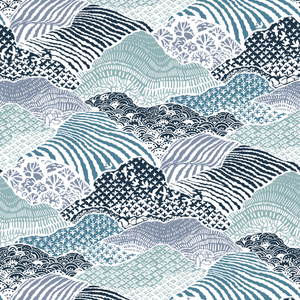 Shangri-La All Over Blue Wallpaper Sample