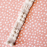 Medium White Bead-and-Shell Bracelet