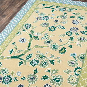 Temple Garden Yellow Area Rug