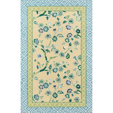 Temple Garden Wool Yellow and Blue Area Rug
