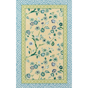 Temple Garden Yellow Area Rug