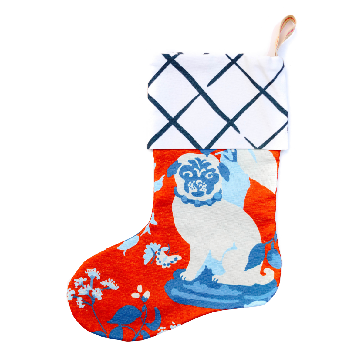 One-of-a-Kind Imperial Palace Pug Christmas Stocking