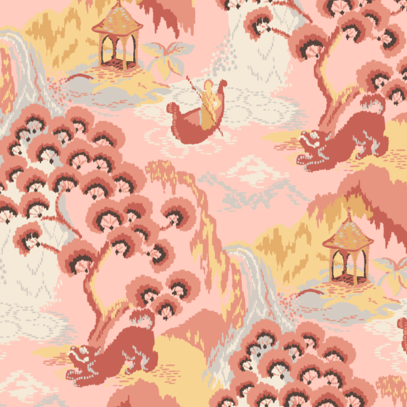 Old Peking Bahama Pink Wallpaper