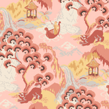 Old Peking Bahama Pink Chinoiserie Wallpaper Sample