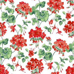 Cottage Grove Geranium Red Wallpaper Sample