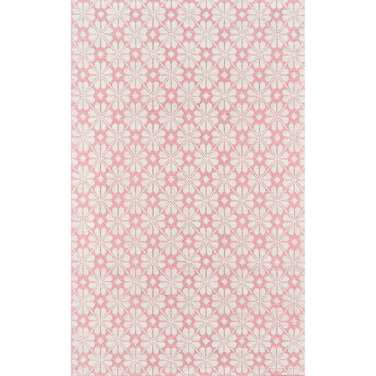 Seville Pink Indoor Cotton/ Wool High/ Low-Pile Area Rug