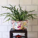 Old Peking Sangria Porcelain Quatrefoil Planter