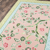 Temple Garden Wool Pink and Green Area Rug