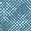 Blue and white fabric in the bahama court trellis pattern from madcap cottage featuring a white trellis on a blue background