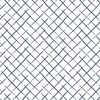 Navy Blue and white Fabric featuring a navy blue trellis pattern on a white background from Madcap Cottage