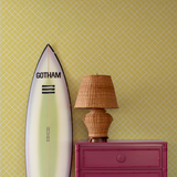 Bahama Court Lemon Grove Yellow Wallpaper Sample