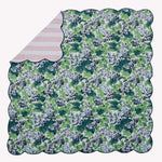 Flat view of the Bar Harbor 3pc reversible bed set showing a corner of the reverse pattern.